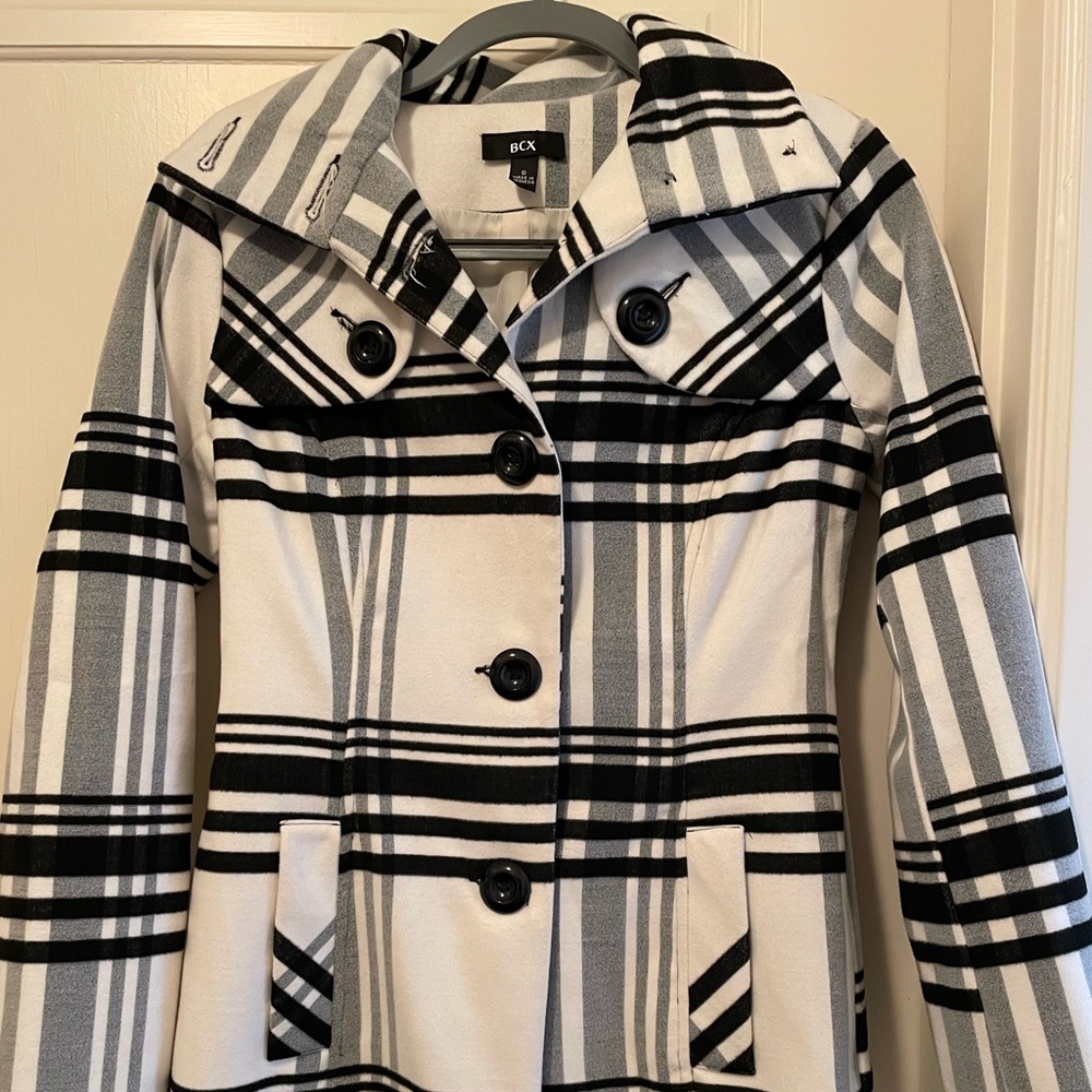 BCX White, Black & Gray Peacoat